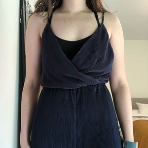 Fashion Nova Blue Ribbed Jumpsuit